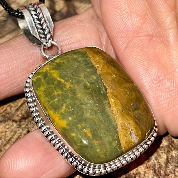 Olive Opal Pendant 2” - Picture 4 of 10